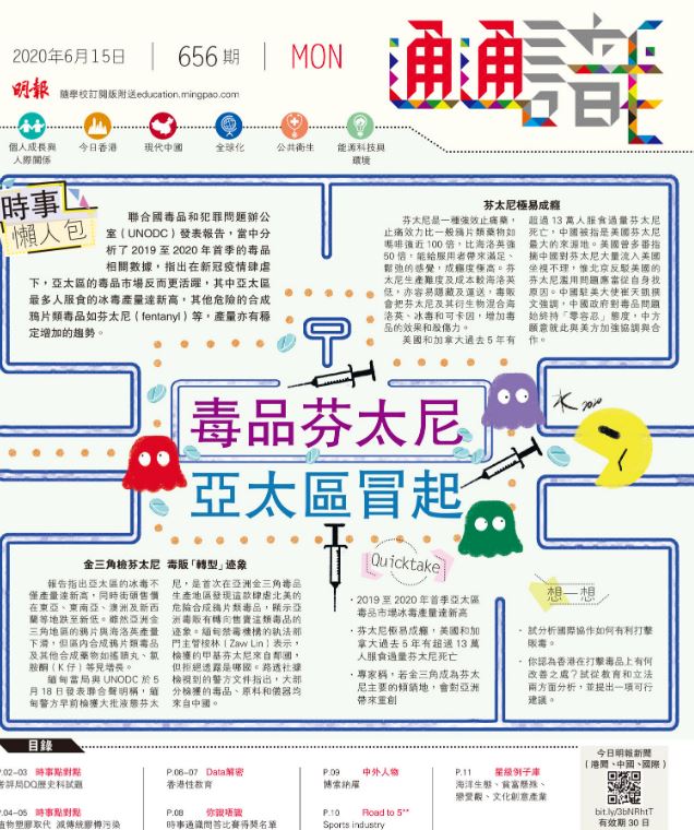 《明報通通識》656期 時事懶人包：毒品芬太尼 亞太區冒起